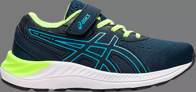 Лимитированные кроссовки pre excite 8 ps 'french blue digital aqua' Asics, синий