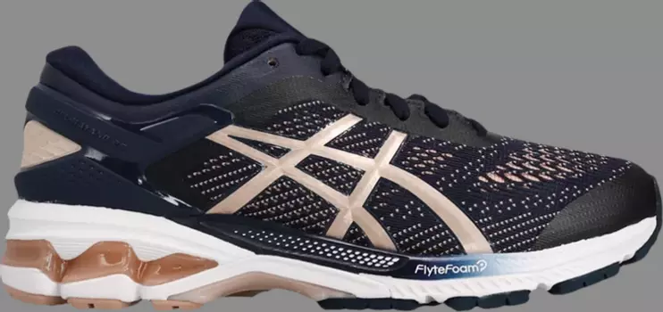 Лимитированные кроссовки wmns gel kayano 26 wide 'midnight frosted almond' Asics, синий