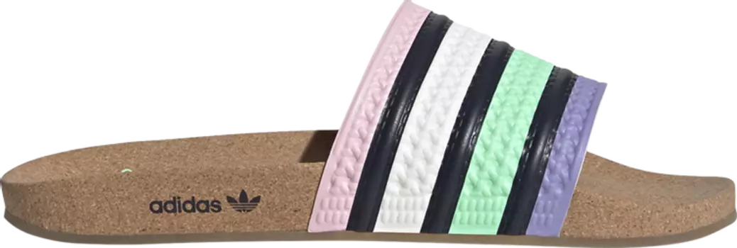 Лимитированные сандали Adidas Adilette Slide 'Cork - Pulse Mint Legend Ink', синий