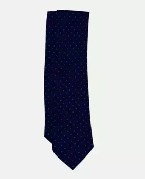 Лимитированный выпуск темно-синего шелкового галстука с зелеными микротопами Victorio & Lucchino, мультиколор