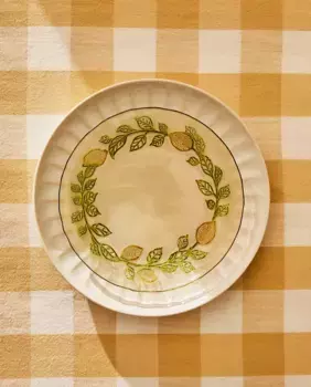 Лимонная десертная тарелка Zara Home, желтый