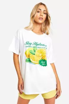 Лимонная футболка boohoo, белый