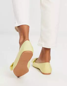 Лимонные балетки с бантом ASOS DESIGN Lake