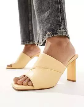 Лимонные босоножки на каблуке London Rebel