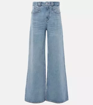 Лимонные джинсы с широкими штанинами Isabel Marant, Ice Blue