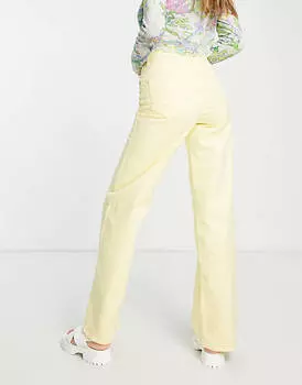 Лимонные широкие джинсы Only Tall Hope