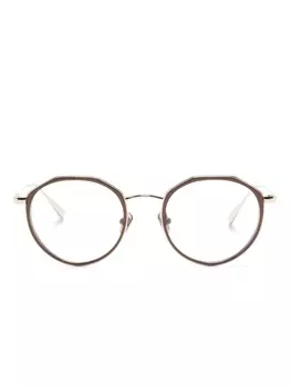 Linda Farrow очки Cesar в геометричной оправе, серебристый