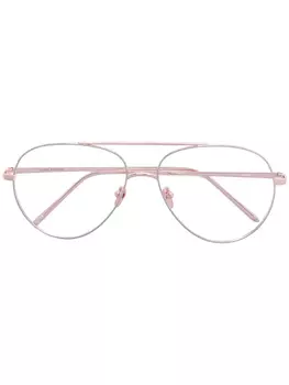 Linda Farrow очки-пилоты в массивной оправе, металлик