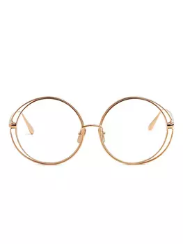 Linda Farrow очки Selene в круглой оправе, розовый