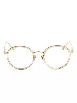 Linda Farrow очки в круглой оправе, золотой