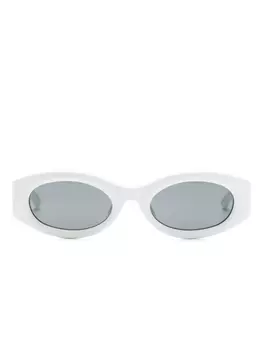 Linda Farrow солнцезащитные очки Berta в овальной оправе, белый