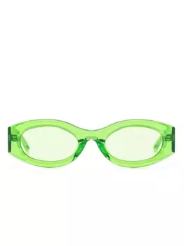 Linda Farrow солнцезащитные очки Berta в овальной оправе, зеленый