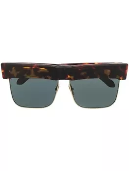 Linda Farrow солнцезащитные очки черепаховой расцветки, коричневый