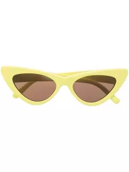 Linda Farrow солнцезащитные очки Dora в оправе 'кошачий глаз', желтый
