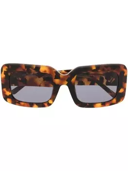 Linda Farrow солнцезащитные очки Jorja в квадратной оправе, коричневый