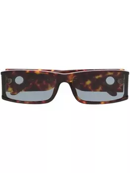 Linda Farrow солнцезащитные очки Mya в прямоугольной оправе, коричневый