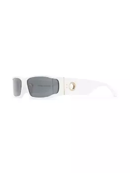 Linda Farrow солнцезащитные очки Mya в прямоугольной оправе, белый