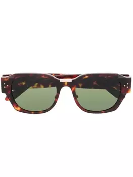 Linda Farrow солнцезащитные очки Ramon в квадратной оправе, коричневый