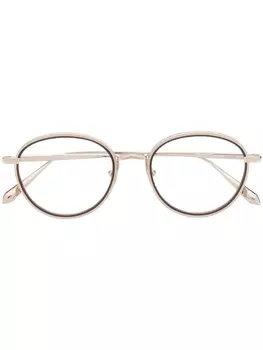 Linda Farrow солнцезащитные очки в круглой оправе, золотистый