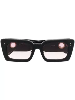 Linda Farrow солнцезащитные очки в прямоугольной оправе, черный