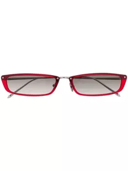 Linda Farrow солнцезащитные очки в прямоугольной оправе, красный
