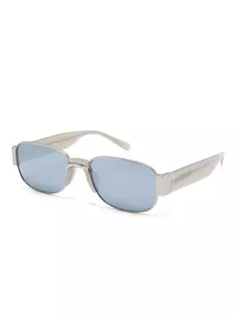 Linda Farrow солнцезащитные очки в прямоугольной оправе, серебристый