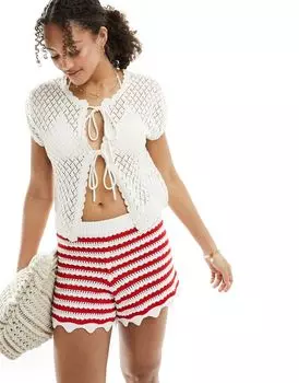 Lindex – Cecilia – Бежевый кардиган крючком