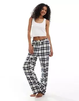 Lindex – Пижамные брюки в клетку темно-синего цвета