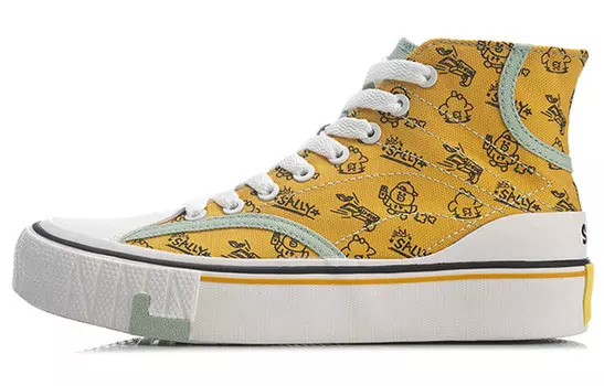 Line Friends X Canvas Shoes Women's High-top Yellow Lining