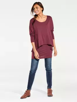 LINEA TESINI by Heine рубашка с круглым вырезом "рубашка с круглым вырезом", бордовый