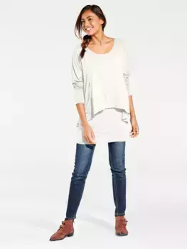 LINEA TESINI by Heine рубашка с круглым вырезом "рубашка с круглым вырезом", кремовый