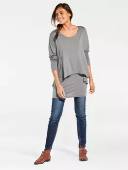 LINEA TESINI by Heine рубашка с круглым вырезом "рубашка с круглым вырезом", серый