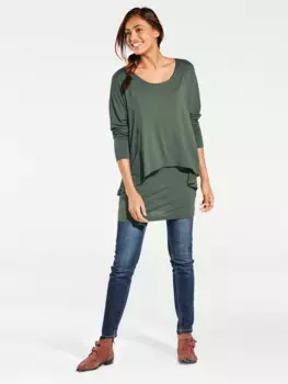 LINEA TESINI by Heine рубашка с круглым вырезом "рубашка с круглым вырезом", цвет Salbei