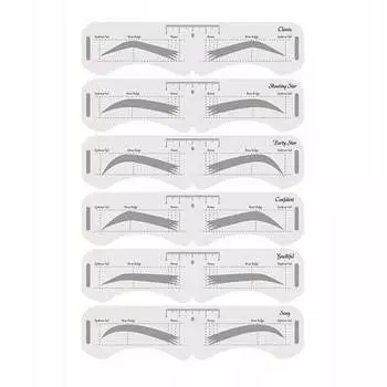 Линейка шаблонов для укладки бровей, 6 шт. Deni Carte