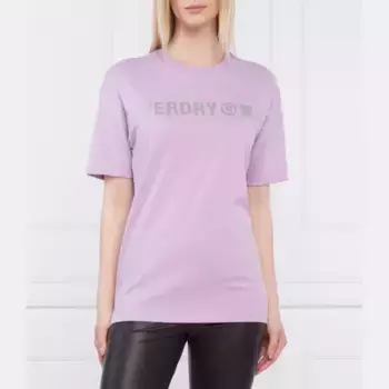 Линейная футболка свободного кроя Superdry, фиолетовый