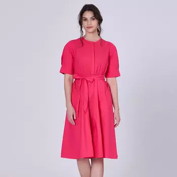 Линейное платье-блузка из хлопка S&J Weekends, фуксия