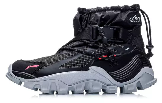 LiNing Aurora Mountain Travel Lifestyle Shoes Men High-top Black