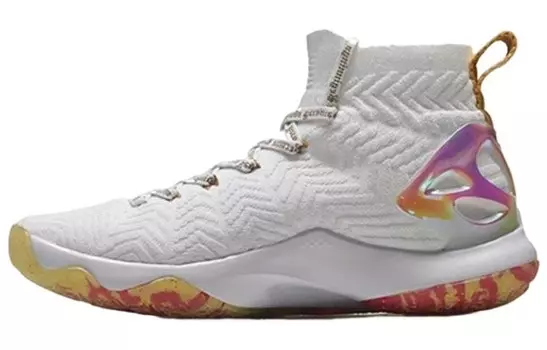 LINING CF Tracing Vintage Basketball Shoes Men High-top White/Multicolor