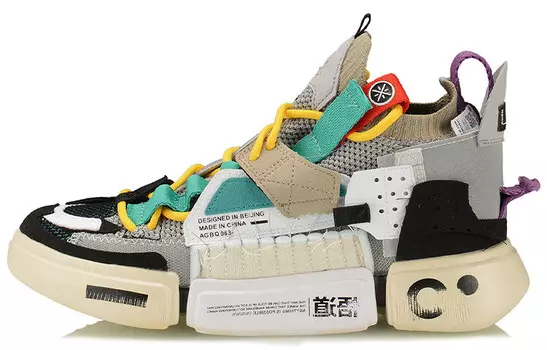 LiNing Essence 2 Lifestyle Shoes Women's Mid-top Microcrystalline Gray / Standard Black / Standard White