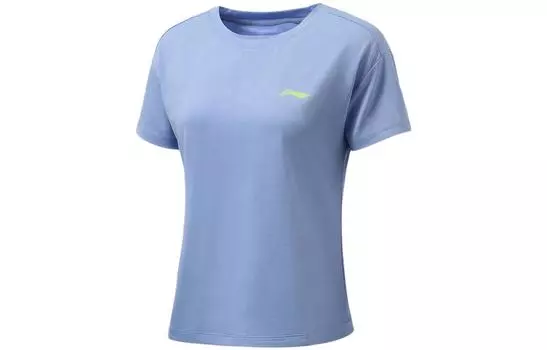 LINING Футболка для бега женская, снежно-фиолетовые, синие
