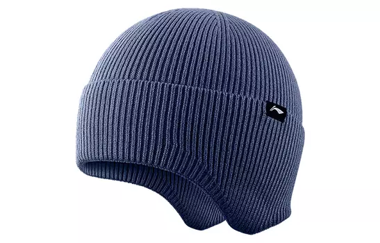 LINING Подкладка из вискозы, полиэстера и полиамида, шапка-бини унисекс синего цвета