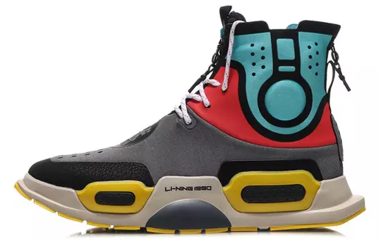 LINING Reburn Lifestyle Shoes Unisex High-top Livid Grey/dolphin Blue