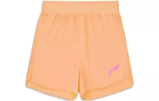 LINING Спортивные шорты с подкладкой, женские, цвета «конфетный оранжевый»