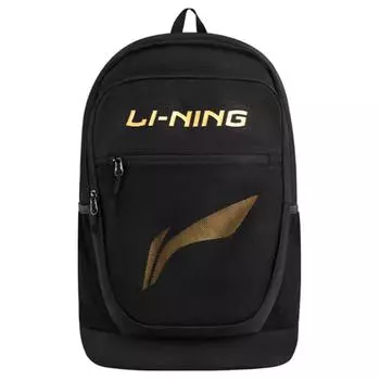 LINING YOUNG Детский рюкзак из полиэстера, стандартный черный с золотым логотипом