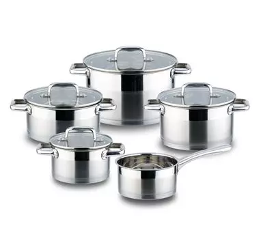 Linnuo набор кастрюль из 9 предметов набор индукционных кастрюль кастрюли из нержавеющей стали со стеклянной крышкой для всех плит
