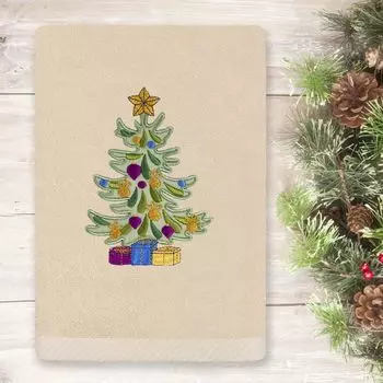 Linum Домашний текстиль Рождественские подарки Вышитое роскошное турецкое хлопковое полотенце для рук, белый