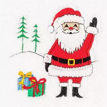 Linum Домашний текстиль Рождественское махающее Санта-Клаусом роскошное вышитое турецкое хлопковое полотенце для рук, белый