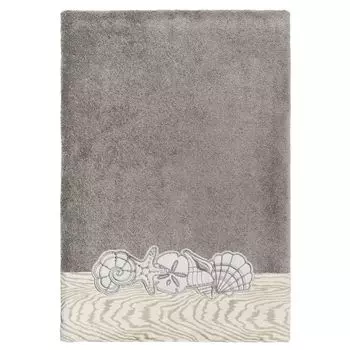 Linum Домашний текстиль, турецкий хлопок, набор из 4 украшенных полотенец из ракушек, серый