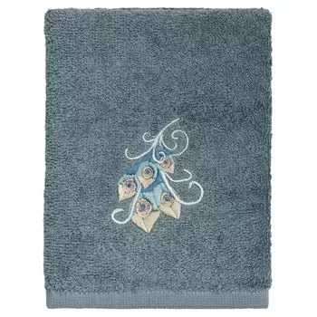 Linum Домашний текстиль, турецкий хлопок Penelope, набор из 2 украшенных мочалок, голубой