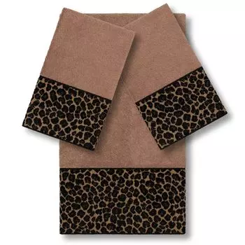 Linum Домашний текстиль Турецкий хлопок Пятна Набор из 3 украшенных банных полотенец